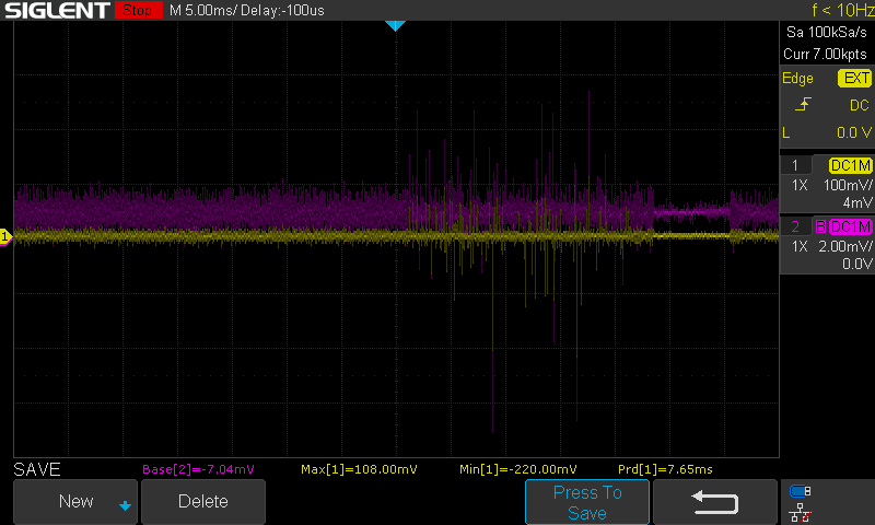 Hall Effect Sensor 2, initial signal