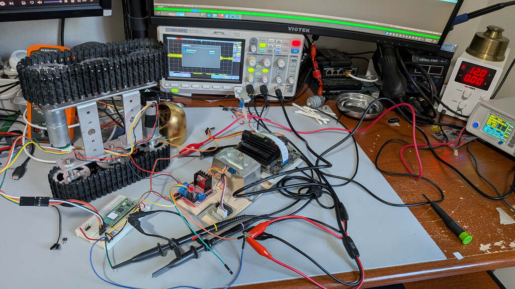 A (rather messy) photo of my testing in progress